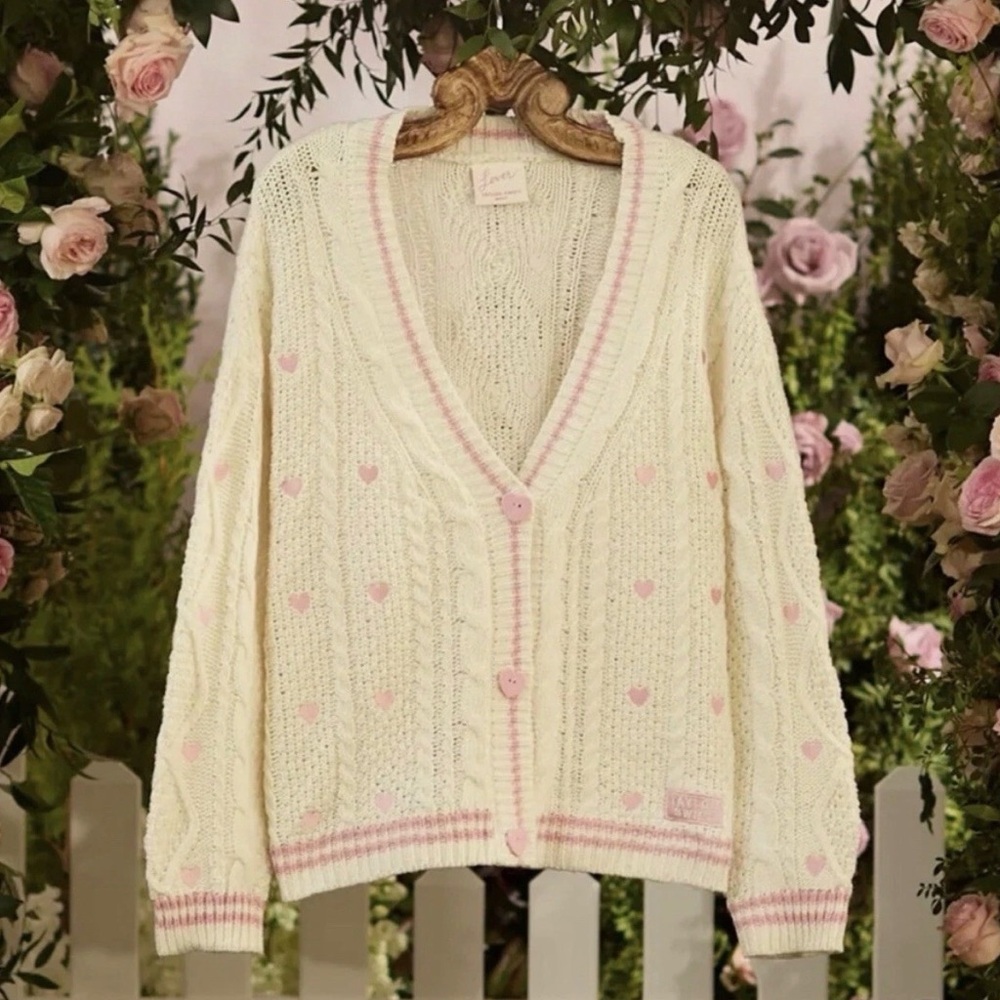 Taylor Swift Cream and Pink Heart Sweater
LOVER CARDIGAN